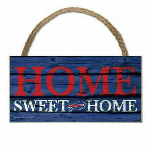 Buffalo Bills 6" x 12" Wooden Fan Cave Sign with Hanging Rope