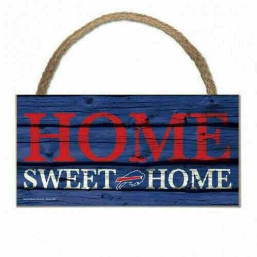 Buffalo Bills 6" x 12" Wooden Fan Cave Sign with Hanging Rope
