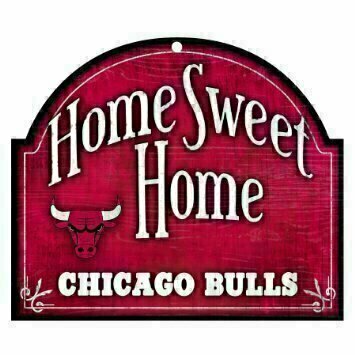 Chicago Bulls 10"x 11" Home Sweet Home Wooden Sign