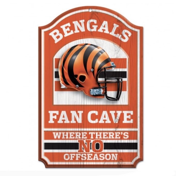 Cincinnati Bengals 11"x 17" Wooden Fan Cave Sign