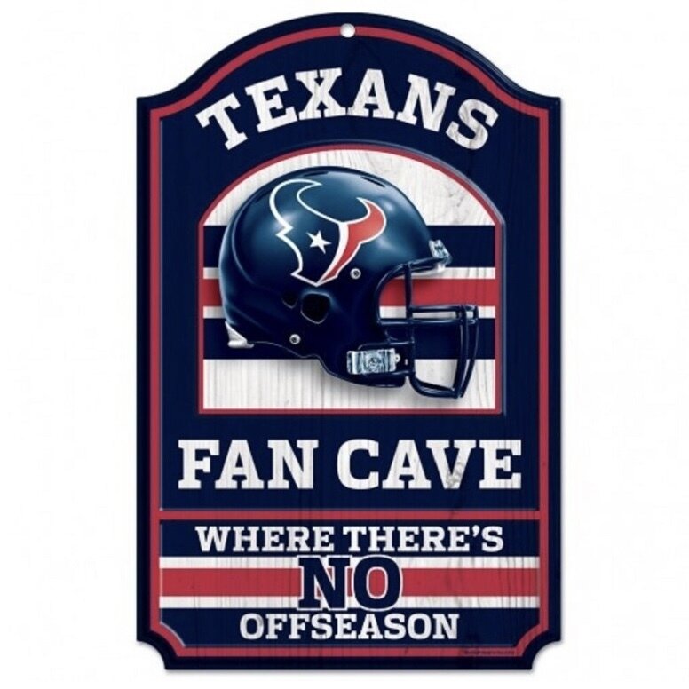 Houston Texans 11"x 17" Wooden Fan Cave Sign