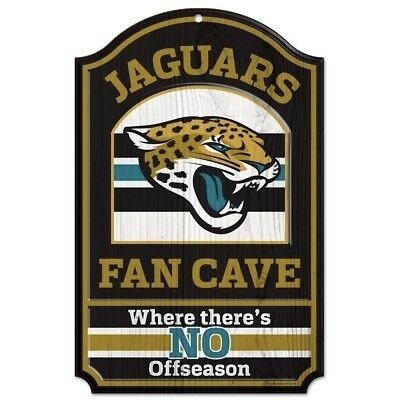 Jacksonville Jaguars 11"x 17" Wooden Fan Cave Sign