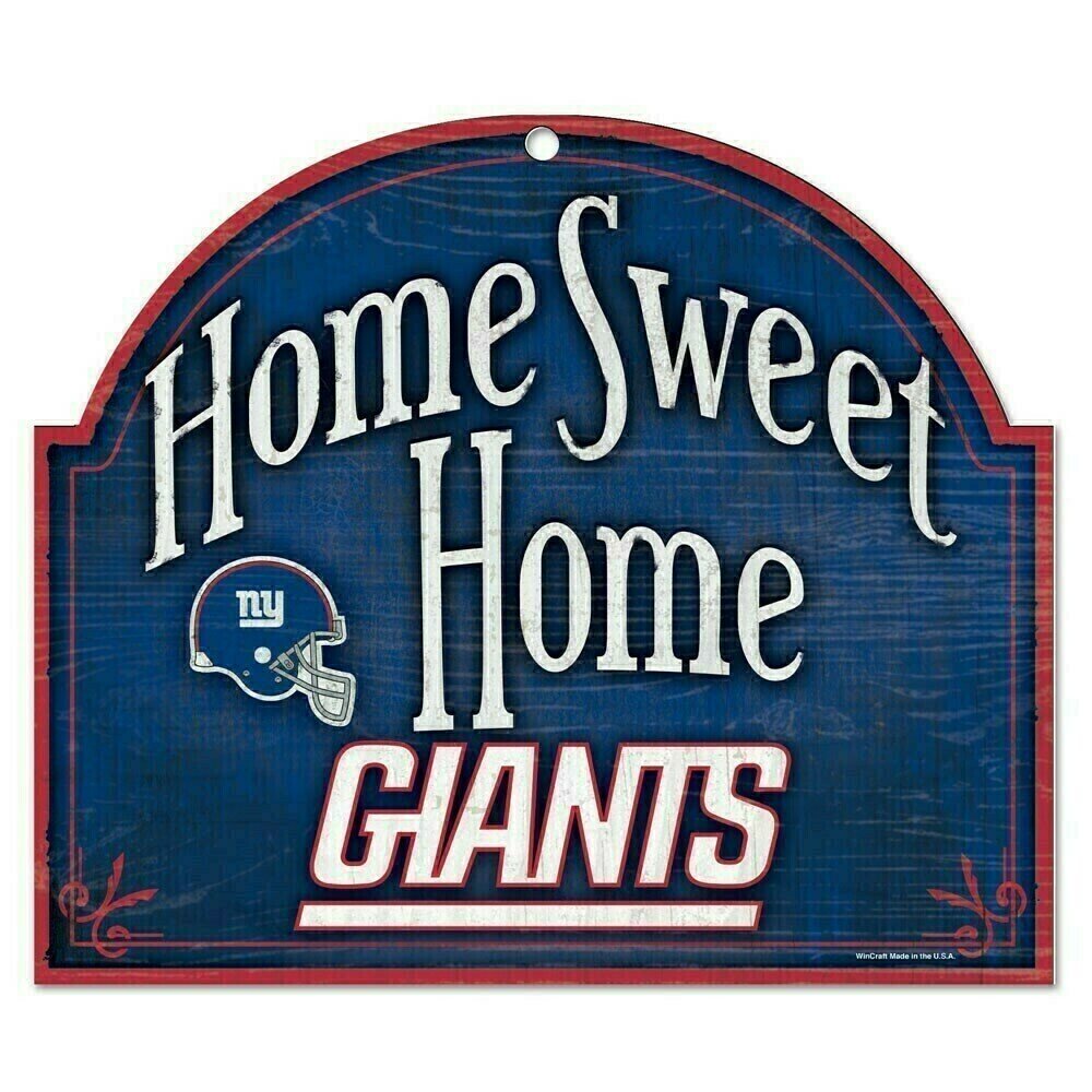 New York Giants 10"x 11" Home Sweet Home Wooden Sign