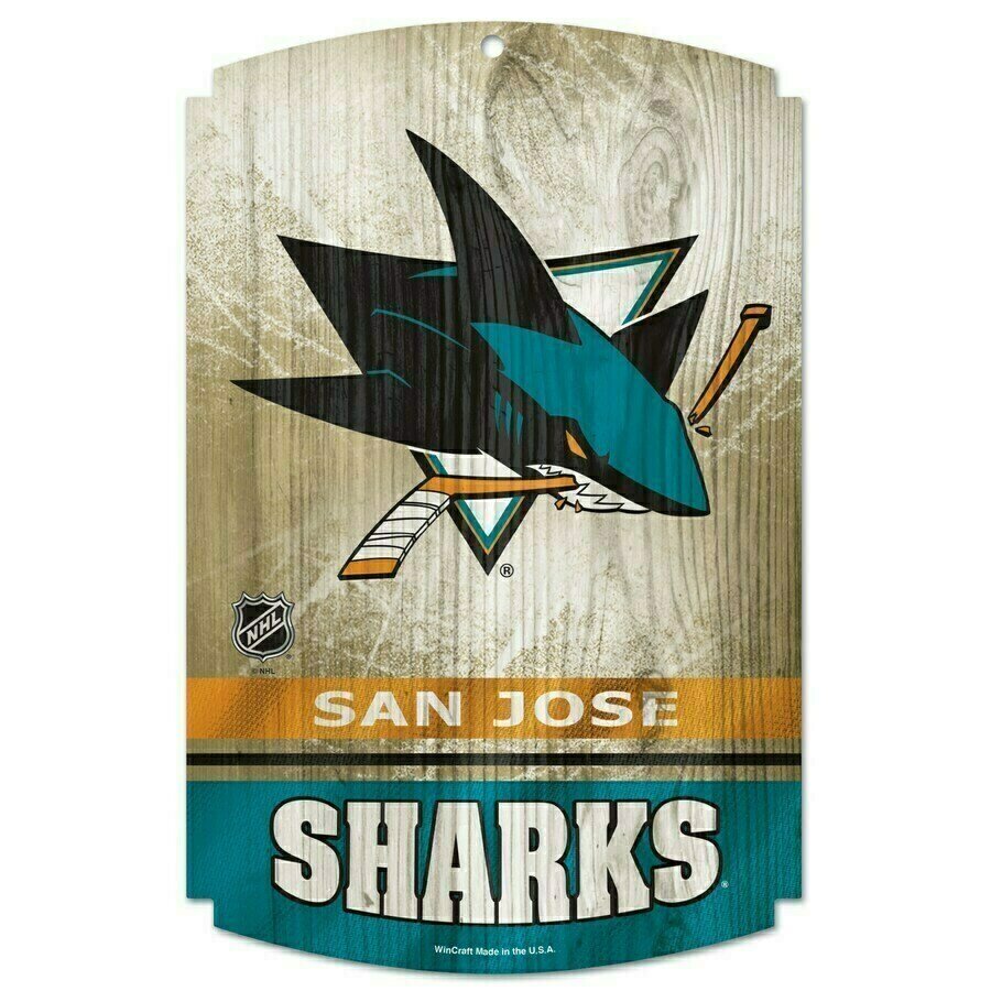 San Jose Sharks 11"x 17" Wooden Sign
