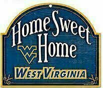 West Virginia Mountaineers 10"x 11" Home Sweet Home Wooden Sign