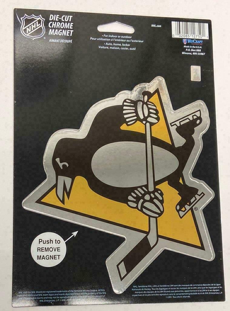 Pittsburgh Penguins Die Cut Chrome Magnet