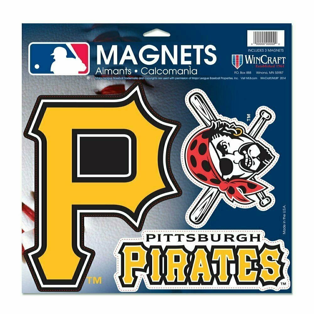 Pittsburgh Pirates Vinyl Magnets 3 Pack