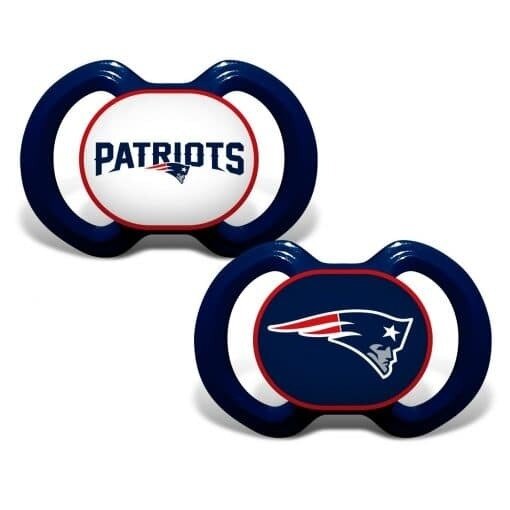 New England Patriots 2 Pack Baby Pacifier Set