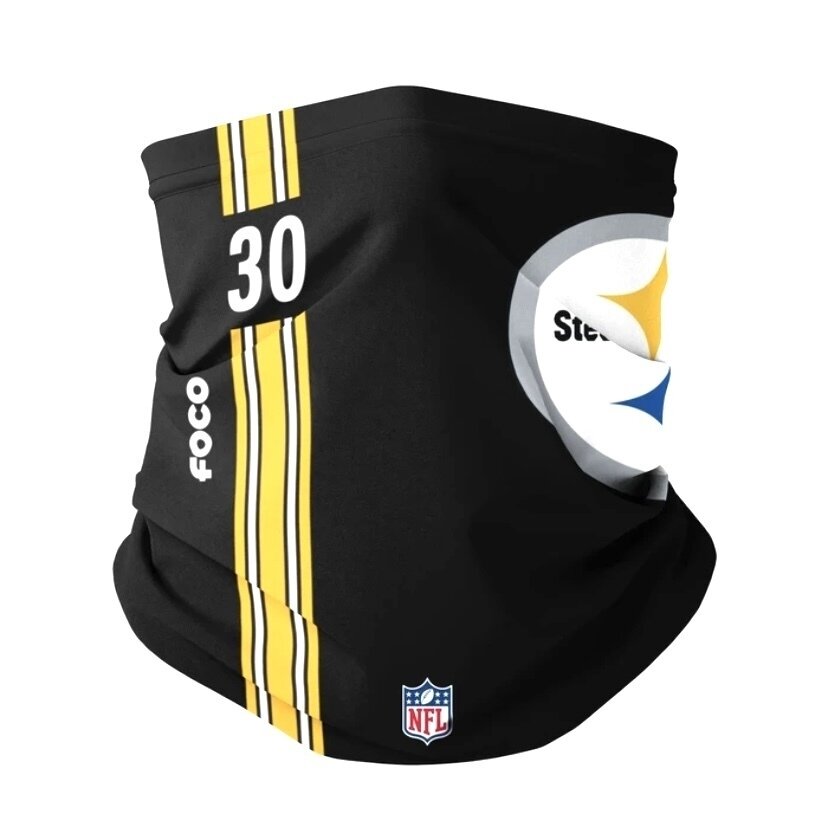 Pittsburgh Steelers James Conner Adult On-Field Sideline Adjustable Logo  Gaiter Scarf Face Covering Mask