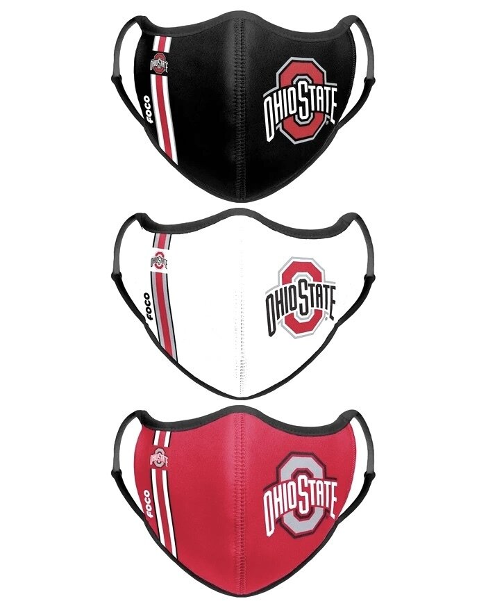 Ohio State Buckeyes Sport High End Face Cover 3 Pack