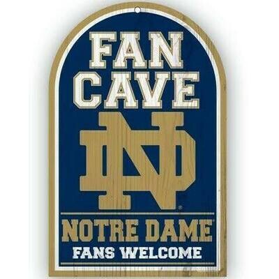 Notre Dame Fighting Irish NCAA 11"x 17" Wooden Fan Cave Sign
