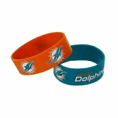 Miami Dolphins Rubber Bulk Wrist Bands