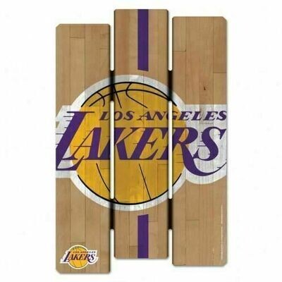 Los Angeles Lakers 11"x 17" Wood Fence Sign