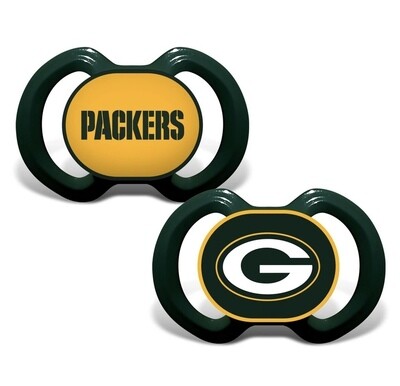 Green Bay Packers 2 Pack Baby Pacifier Set Green Bay Packers 2 Pack Baby Pacifier Set