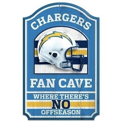 Los Angeles Chargers 11"x 17" Wooden Fan Cave Sign
