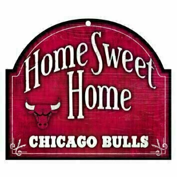 Chicago Bulls 10"x 11" Home Sweet Home Wooden Sign