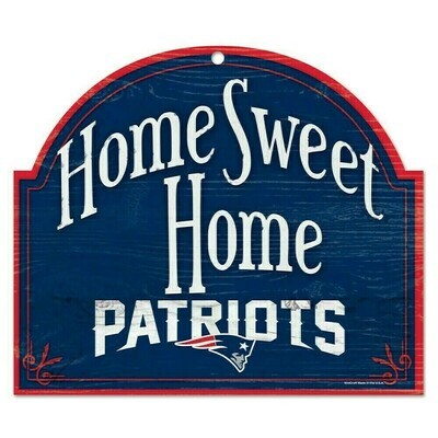 New England Patriots 10"x 11" Home Sweet Home Wooden Sign