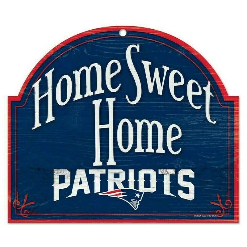 New England Patriots 10"x 11" Home Sweet Home Wooden Sign
