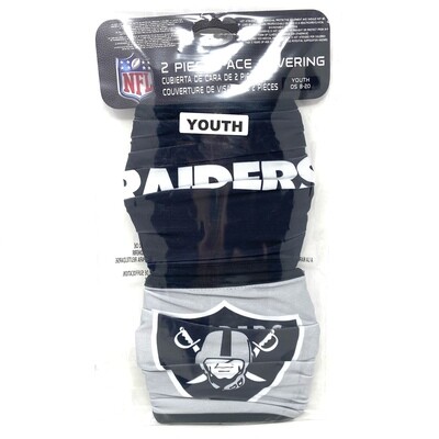 Las Vegas Raiders Youth 2 Mask Designs Face Covering