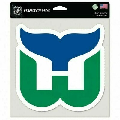 Hartford Whalers 8" x 8" Perfect Cut Color Decal