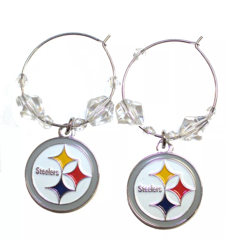 Pittsburgh Steelers Beaded Hoop Earrings