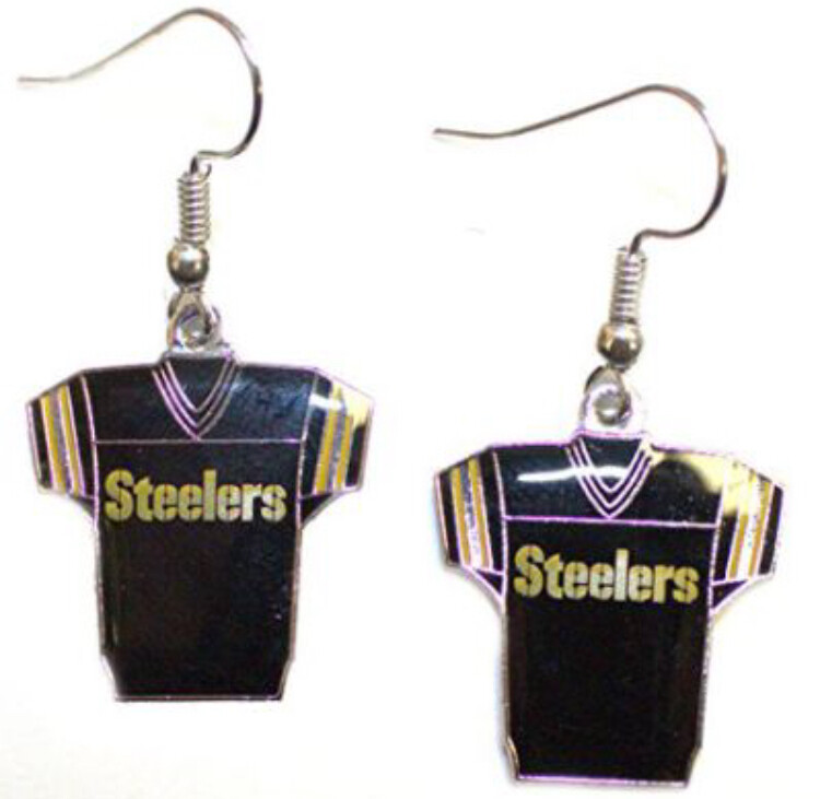 Pittsburgh Steelers Jersey Style Dangle Earrings