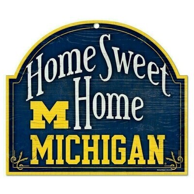 Michigan Wolverines 10"x 11" Home Sweet Home Wooden Sign