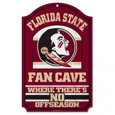 Florida State Seminoles 11"x 17" Wooden Fan Cave Sign