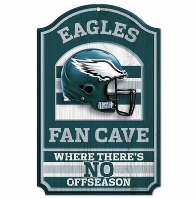 Philadelphia Eagles 11"x 17" Wooden Fan Cave Sign