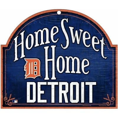 Detroit Tigers 10"x 11" Home Sweet Home Wooden Sign
