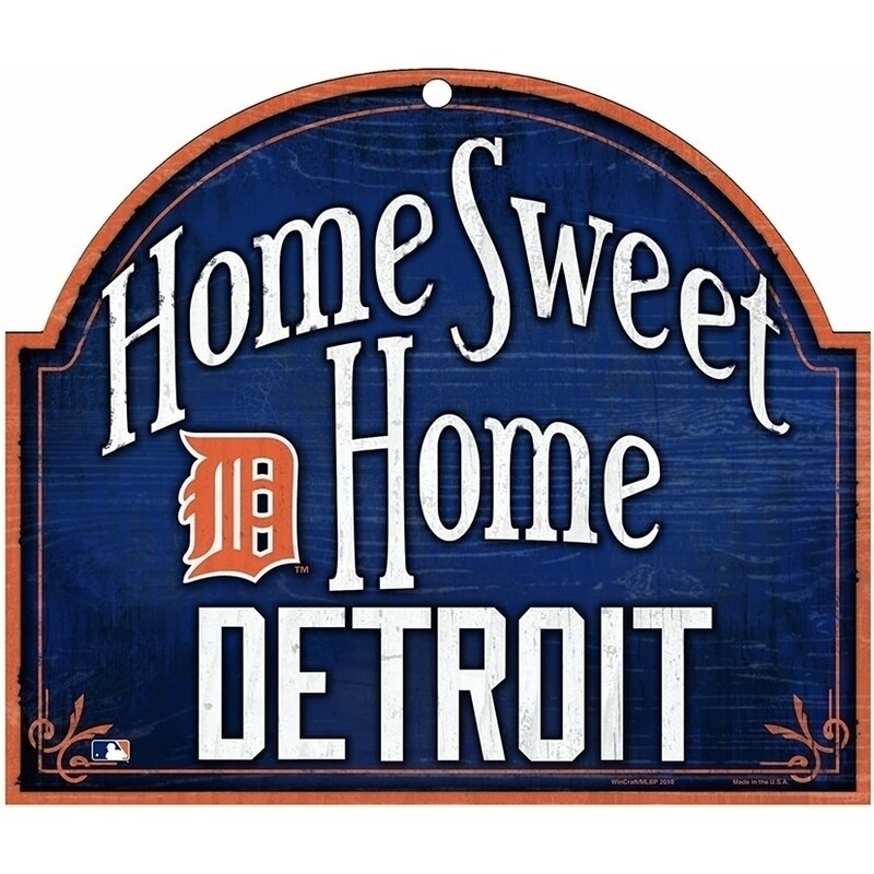 Detroit Tigers 10"x 11" Home Sweet Home Wooden Sign