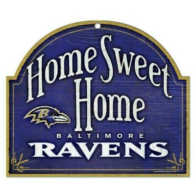 Baltimore Ravens 10"x 11" Home Sweet Home Wooden Sign