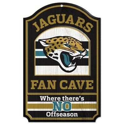 Jacksonville Jaguars 11"x 17" Wooden Fan Cave Sign