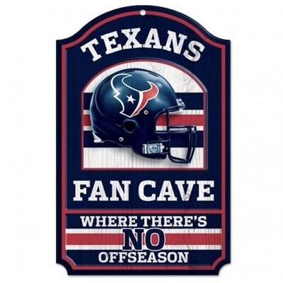 Houston Texans 11"x 17" Wooden Fan Cave Sign