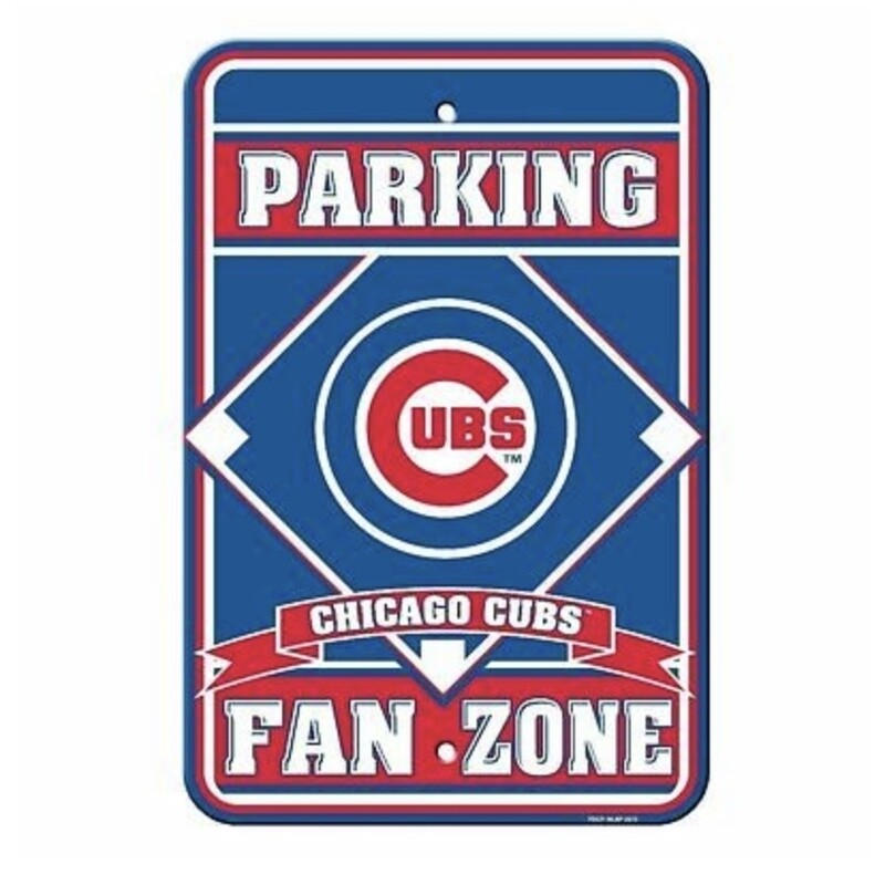 Chicago Cubs Fan Zone Parking 12"x 18" Plastic Sign