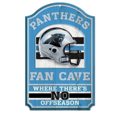 Carolina Panthers 11"x 17" Wooden Fan Cave Sign