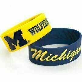 Michigan Wolverines Rubber Bulk Wrist Bands