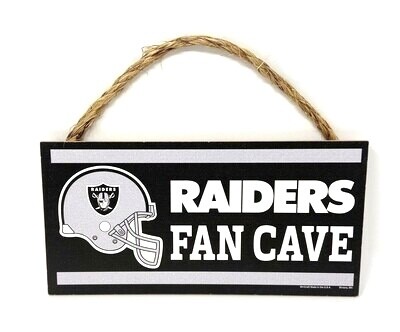 Las Vegas Raiders 5" x 10" Wooden Fan Cave Sign with Hanging Rope