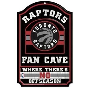 Toronto Raptors 11"x 17" Wooden Fan Cave Sign