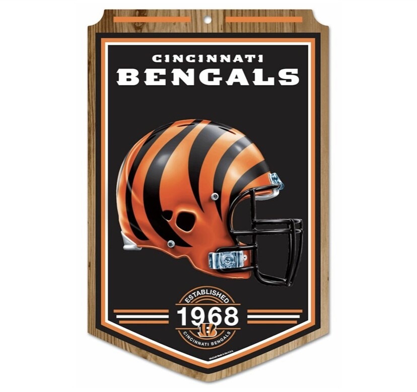 Cincinnati Bengals 11"x 17" Wooden Established Sign