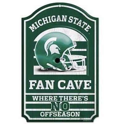 Michigan State Spartans 11"x 17" Wooden Fan Cave Sign