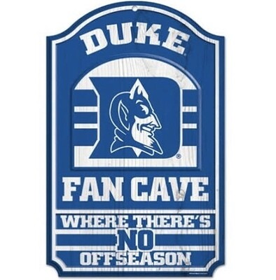 Duke Blue Devils 11"x 17" Wooden Fan Cave Sign