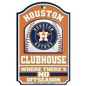 Houston Astros 11"x 17" Clubhouse Wooden Sign