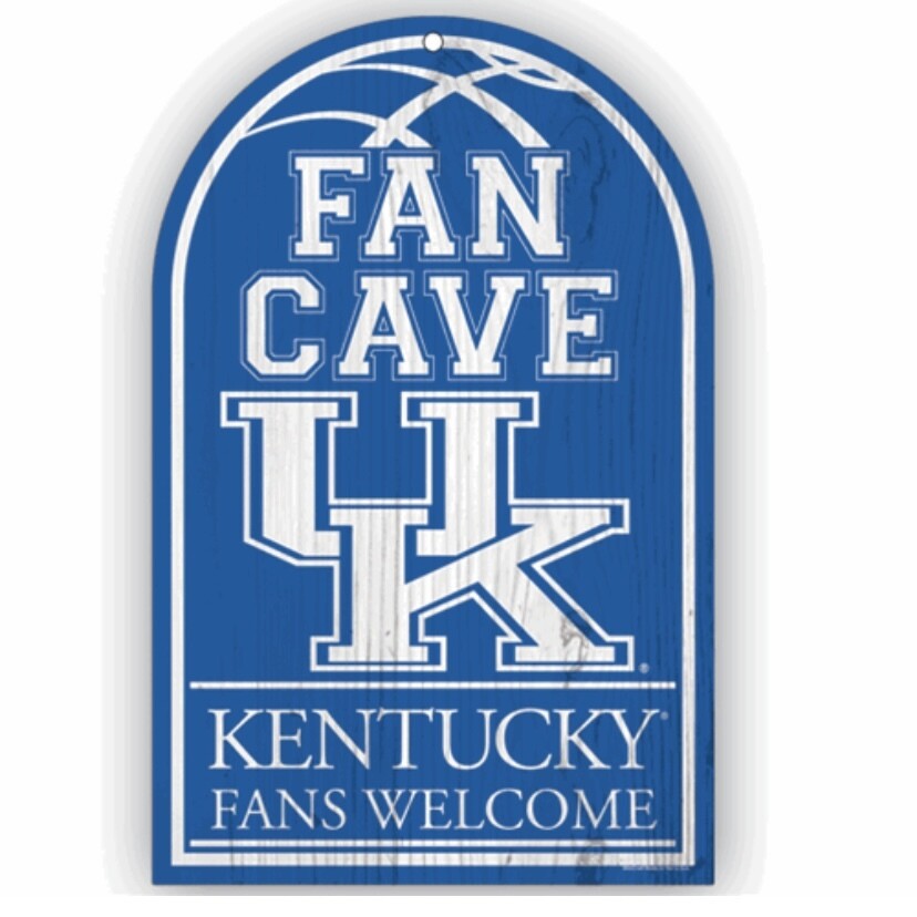 Kentucky Wildcats Fans Welcome 11"x 17" Wooden Fan Cave Sign