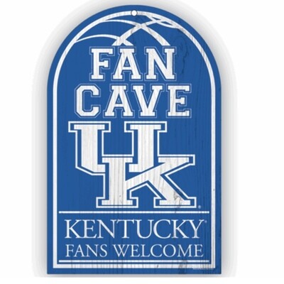 Kentucky Wildcats Fans Welcome 11"x 17" Wooden Fan Cave Sign