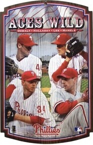 Philadelphia Phillies Aces Wild 11"x 17" Wooden Sign