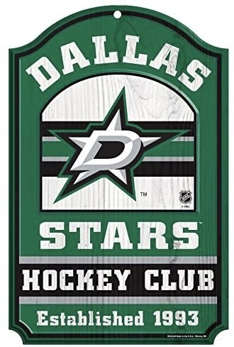 Dallas Stars 11"x 17" Wooden Fan Cave Sign