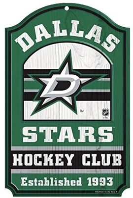 Dallas Stars 11 Dallas Stars 11"x 17" Wooden Fan Cave Sign
