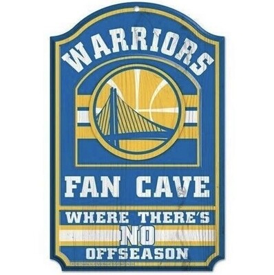 Golden State Warriors 11"x 17" Wooden Fan Cave Sign