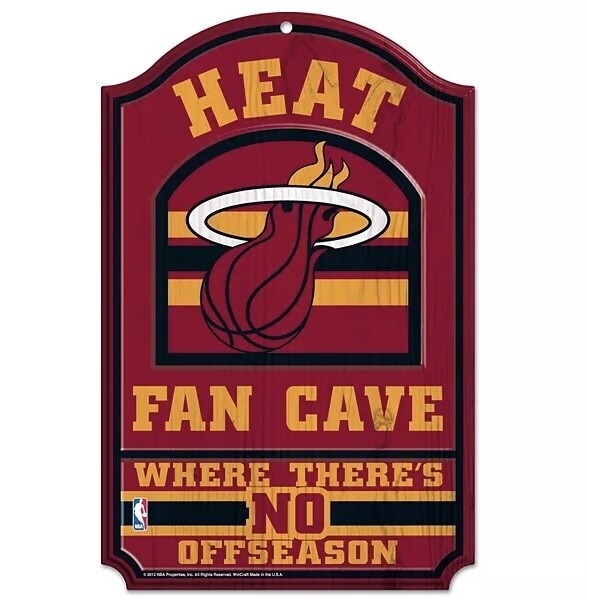 Miami Heat 11 Miami Heat 11"x 17" Wooden Fan Cave Sign